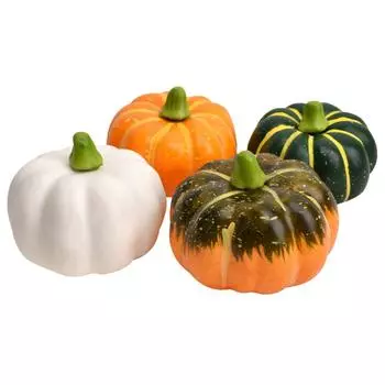 4pcs Pumpkin Decor Artificial Faux Foam Pumpkins Decoration for Fall Home Farmhouse Harvest Thanksgi