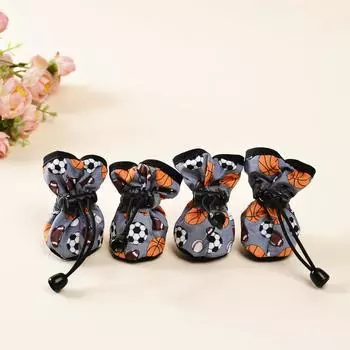 4pcs Reflective Dog Shoes For Small Medium Dogs Cats Adjustable Outdoor Anti-slip Waterproof Puppy Boots Yorkshire Pet Supplies XXS