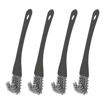 4Pcs Reliable Kitchen Cleaning Brush V-shaped Grid Cleaning Brush Cleaning Tool Supplies чёрный