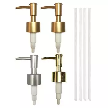 4pcs Reliable Press Bathroom Soap Dispenser Reusable With Tube Kitchen Pump Head