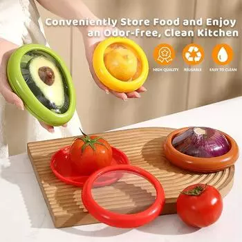 4pcs Reusable Fruit and Vegetable Anti-Oxidation Storage Box Refrigerator Storage Container Fruit Preservation Kitchen Gadget