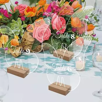 4pcs Seat Label Butterfly Shape Table Number Party Supplies Wedding Party Place Cards DIY Table Sign Home Decoration