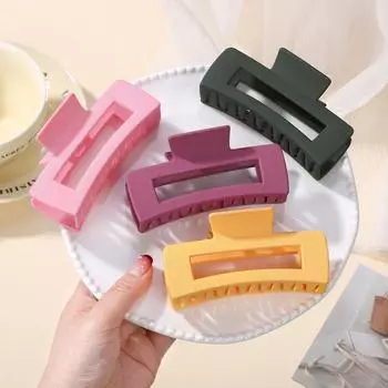 4Pcs/Set 3.94 Large Hair Claw Clips for Women Girls Coffee Black Thick Square Nonslip Crab Hairpins Barrette Hair Accessories