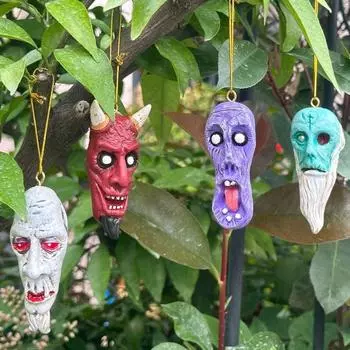 4PCS/Set Acrylic Halloween Ghost Pendant Light Weight Reusable Umbrella Ghost Hang Decor Home Decor Car Rearview Mirror Pendant