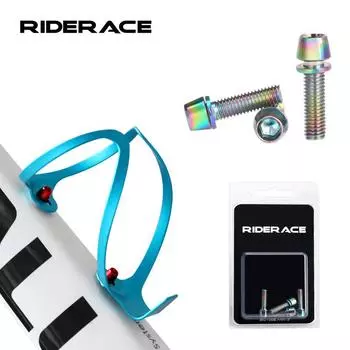 4 шт./компл. крепежные винты для велосипедной флягодержателя с титановым покрытием, цветные, M5*18 мм, держатель воздушного насоса для горного велосипеда, фиксированный винт чёрный