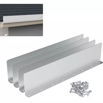4Pcs/Set Easy Installation Aluminum Roofing Gutter Guards Flat Shingle Roof Rain Diverter Outdoor 4 Pcs/Set