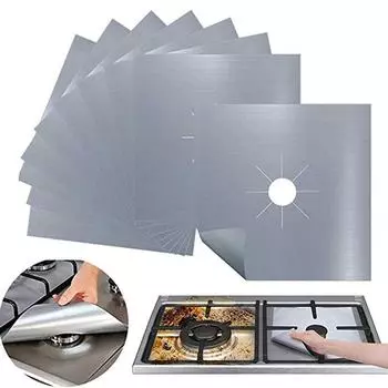4pcs/set Gas Stove Protectors Cooker Cover Liner Clean Mat Pad Gas Stove Stovetop Protector for Kitchen Cookware Accessories бежевый