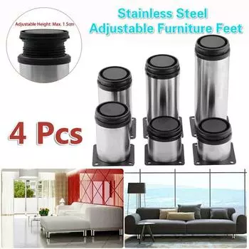 4Pcs/set Hardware Bed Stainless Steel Table Cabinet Leg Furniture Feet Home Improvement Sofa Foot 150mm