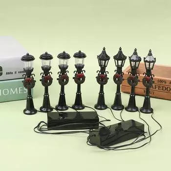4Pcs/Set Mini Street Light Models Dollhouse Streetlight Micro-Landscape Fairy Garden Accessories