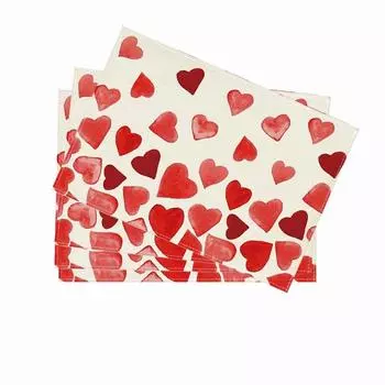 4 шт./компл. розовые салфетки ко Дню святого Валентина 12x18 дюймов сезонные салфетки для стола на годовщину свадьбы для украшения кухни и столовой розовый