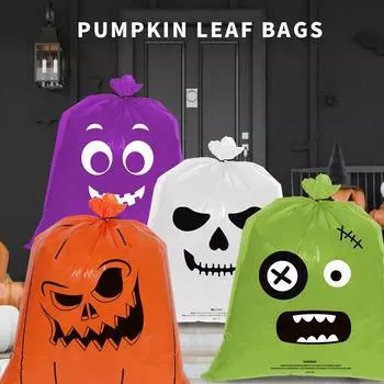 4Pcs/set Plastic Pumpkin Packaging Bag Party Props Ghost Lawn Bag Yard Decor Style 4