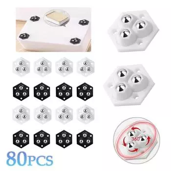 4PCS/Set Self Adhesive Swivel Caster Wheels 360 Degree Rotation Swivel Castors Mini Wheels for Moving Furniture Caster Pulley