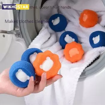 4 шт./компл. Губка для стирки, шарик для удаления катышков, для чистки одежды, стиральная машина, шарик для удаления шерсти кошек, ролик для чистки одежды, для собак синий