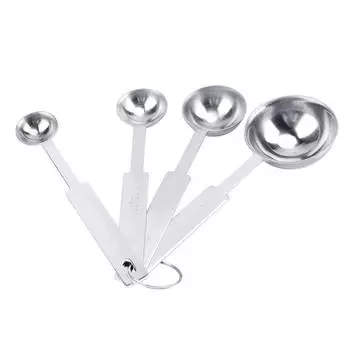 4Pcs/Set Stainless Steel Measuring Spoons Cups for Coffee Seasoning Kitchen Cooking Tools