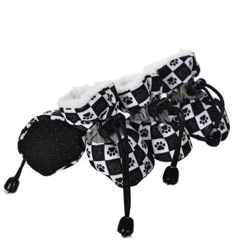 4pcs/set Waterproof Winter Pet Dog Shoes Anti-slip Rain Snow Boots Footwear Warm For Small Cats Dogs Puppy Yorkshire Chihuahua 1