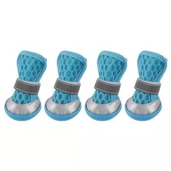 4pcs/set Wear Resistant Pet Mesh Boots Non-slip Puppy Socks Shoes Dog Mesh Shoes for Dogs Cats M