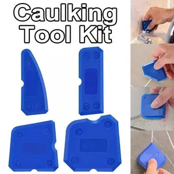4PCS Silicone Glass Cement Scraper Sealant Grout Remover Tool Home Finishing Caulking Tools Cement Caulk Removal Tool Kit