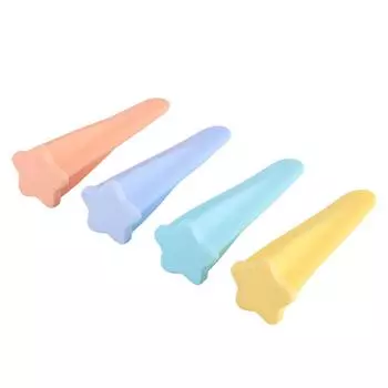 4pcs Silicone Ice Pop Mold Dustproof Safety Freezing Ice Pop Maker Mold with Lid Blue Yellow Orange