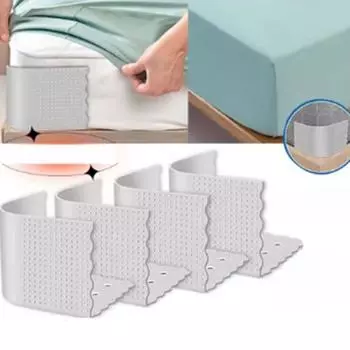 4Pcs Silicone Sheet Fastener Adjustable Clamp Bed Cover Fixer Invisible Sheet Holder Bed Pegs прозрачный