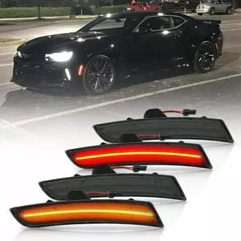4pcs Smoke Lens Full LED Side Marker Light Kit for Chevrolet Camaro 2016 2017
