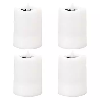 4Pcs Solar Powered LED Candle Light Yellow Flicker Tea Lamp Courtyard Solar Decorative Lamp for