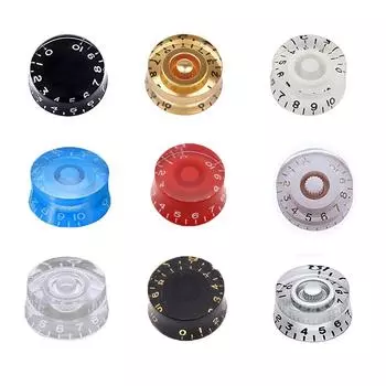 4pcs Speed Control Guitar Knobs Multi Color LP Electric Guitar Volume Tone Knob Top Hat Musical Instruments Guitars Parts чёрный