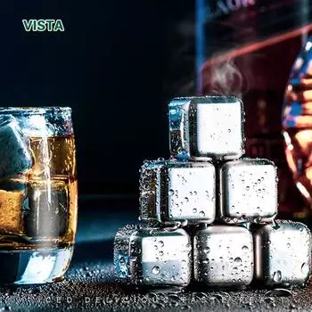 4Pcs Stainless Steel Ice Cubes Set Reusable Chilling Stones for Whiskey Wine Cooling Cube Rock Party Bar Tool with Tongs