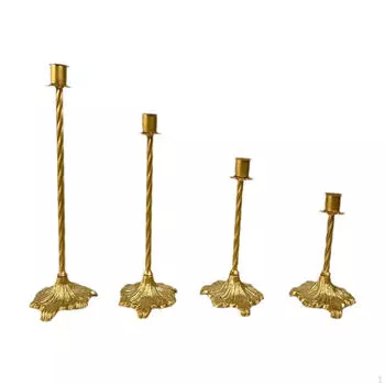 4Pcs Tapered Candle Holder Pillar Metal European for Anniversary