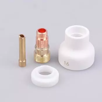 4Pcs Tig Welding 1.6/2.4/3.2Mm White Ceramic Nozzle Alumina Cup Kit Torches Wp17 18 26 Stubby Collets Body Gas Lens Set 3.2mm
