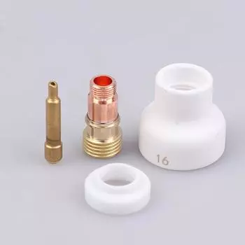 4Pcs Tig Welding 1.6/2.4/3.2Mm White Ceramic Nozzle Alumina Cup Kit Torches Wp17 18 26 Stubby Collets Body Gas Lens Set 1.6mm