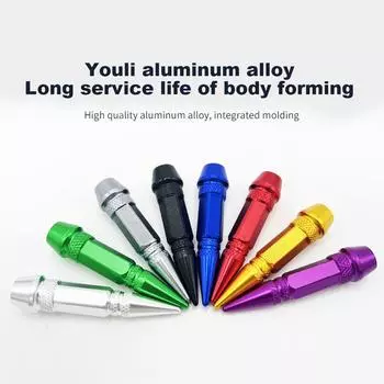 4pcs Tire Valve Caps Car Screw Valve Cap Universal Fits for Car Motorcycle Bike Colorful Spiked Wheel Tires Valves Tyre Stem Cap серебряный