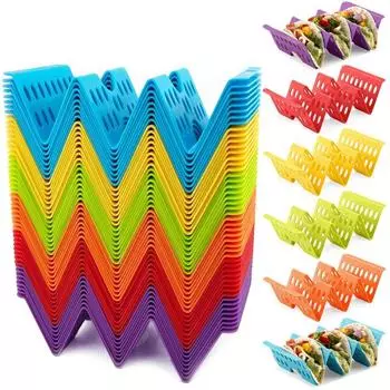 4Pcs Triangle Mexican Roll Rack Plastic Pie Tray Holder Large Taco Holders Burritos зелёный