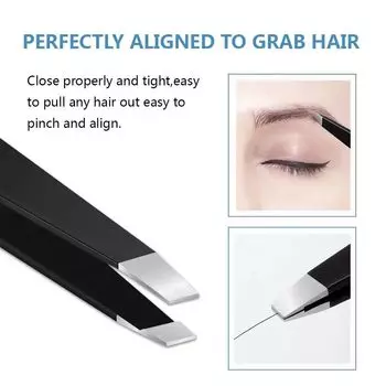 4Pcs Tweezers Set - Professional Stainless Steel Tweezers for Eyebrows - Great Precision for Facial Hair, Splinter and Ingrown