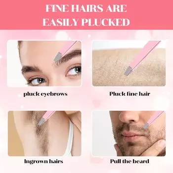 4Pcs Tweezers Set with Travel Bag, Professional Stainless Steel Pointed Tweezers, High Precision Eyebrow Tweezers for Women