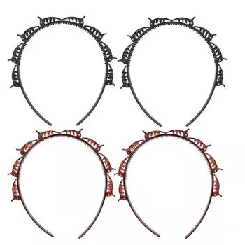 4Pcs Unisex Fashion Iron Hair Styling Headband Headwear Hair Hoop Hair Accessories Double Layer