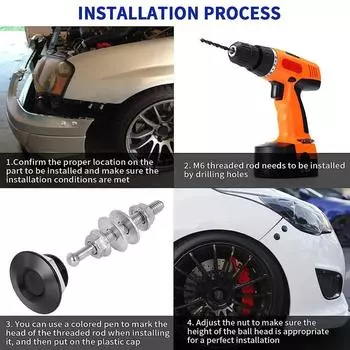 4pcs Universal Aluminum Bumper Quick Release Fasteners Kit For Car Trunk Fender Hatch Lid Auto Fastener Replacement CHINA