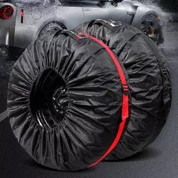4Pcs Universal Car Spare Tire Cover Polyester Waterproof Durable Tire Storage Bags Vehicle Wheel Protector Tyre Accessories