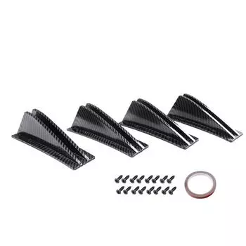 4Pcs Universal Lip Spoilers Car Modified Rear Bumper Diffusers Carbon Fiber Look