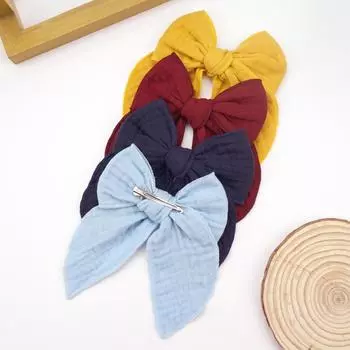 4Pcs Velvet Fable Bow Hair Clips Baby Girls Women Large Sailor Head Bows Accessories Hair Grips for Kids Christmas Hair Bow