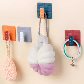 4Pcs, Wall Self-adhesive Bathroom Kitchen Towel Hooks жёлтый