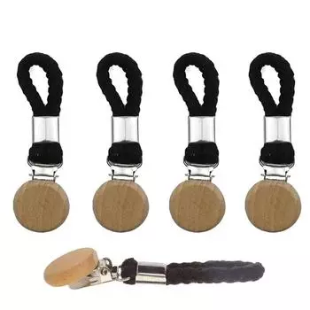 4Pcs Wear-resistant Towel Hanging Clips Braided Hand Towel Hanger Small Woven Rope Clamps Kitchen чёрный