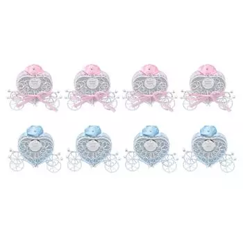 4PCS Wedding Candy Box Tinplate Heart Shaped Candy Box Romantic Valentines Gift Box for Birthday Par Pink