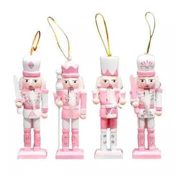 4Pcs Wooden King Soldier Figurine Cartoon Soldier Statue Sculpture Home Office Bookshelf Desktop Decoration Ornament Festival Gift set