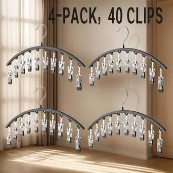 4pcsDrying socks Magic home hanging clothes multi clip drying rack no trace windproof balcony drying clothes underwear sock clip
