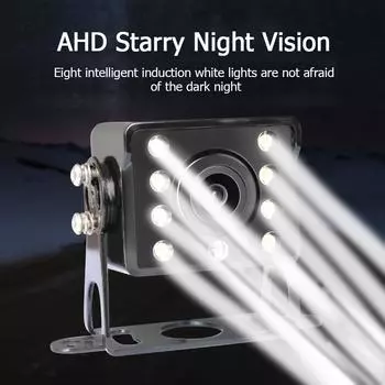 4Pin 8LED Waterproof Truck Bus Trailer RV Blind Spot Rear View Monitoring Car Reverse image Camera чёрный