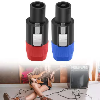 4-контактный разъем для динамика NL4FC, простая установка и переноска, аудиоразъем Ohm Female для красный