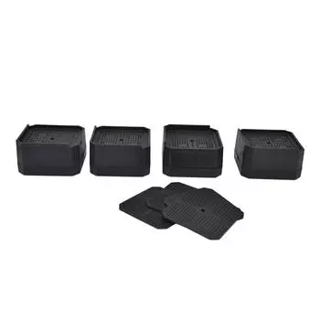 4Set Chair Leg Floor Protectors Square Rubber Non Slip Furniture Leg Pads for Home Bedroom