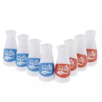 4шт 1/12 кукольный домик миниатюрные молочные куклы дом кухонные аксессуары декор синий