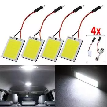 4шт 24 SMD COB LED T10 4W Свет салона автомобиля Панель освещения Купол Лампа Лампа Белый
