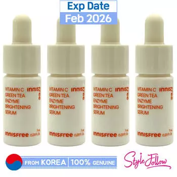 4шт/28мл_[INNISFREE] Осветляющая сыворотка с ферментами зеленого чая и витамином С, 7 мл (Образец) 7ml X 4pcs (28ml)